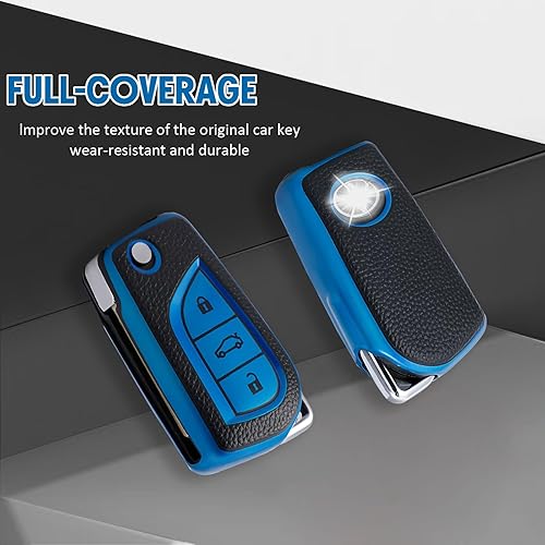 Miniatura 4 de Funda protectora de silicona con 3 botones para llavero inteligente, entrada sin llave, compatible con Toyota Fortuner Tundra RAV4, Highlander,