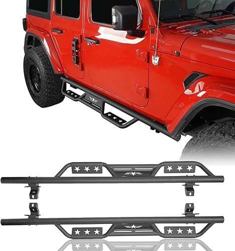 u-Box Wrangler JLU - Estribos laterales deslizantes compatibles con Jeep Wrangler JL Unlimited de 4 puertas 2018 2019 2020 2021 2022 2023 2024