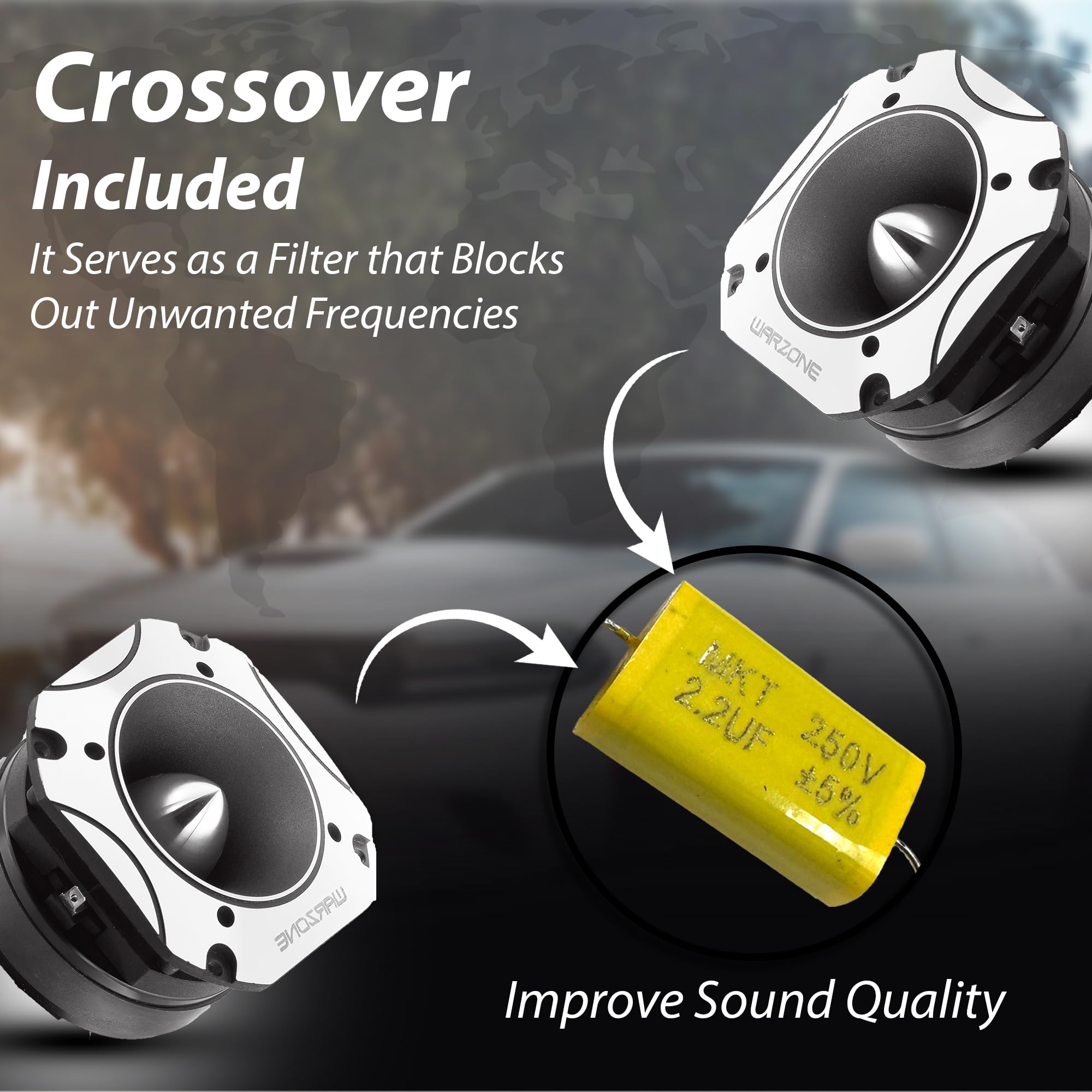 Amazon.com: Warzone WZ60TW 4.02-Inch Super Tweeter Speaker, 4 Ohm