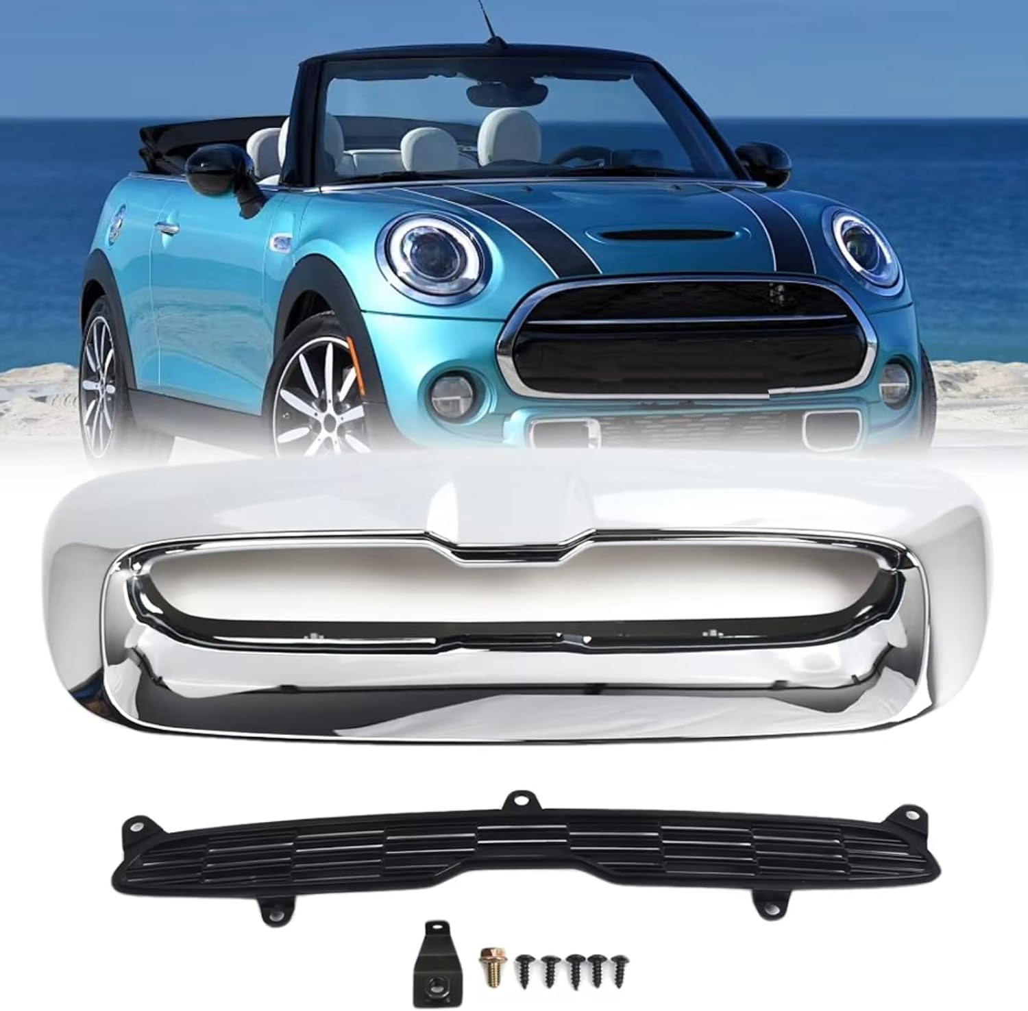 Hood Scoops Front Air Vent Outlet Cover Mesh Bonnet Intake Scoop Compatible with Mini for Cooper S R55 R56 R57 R58 R59 2007-2013
