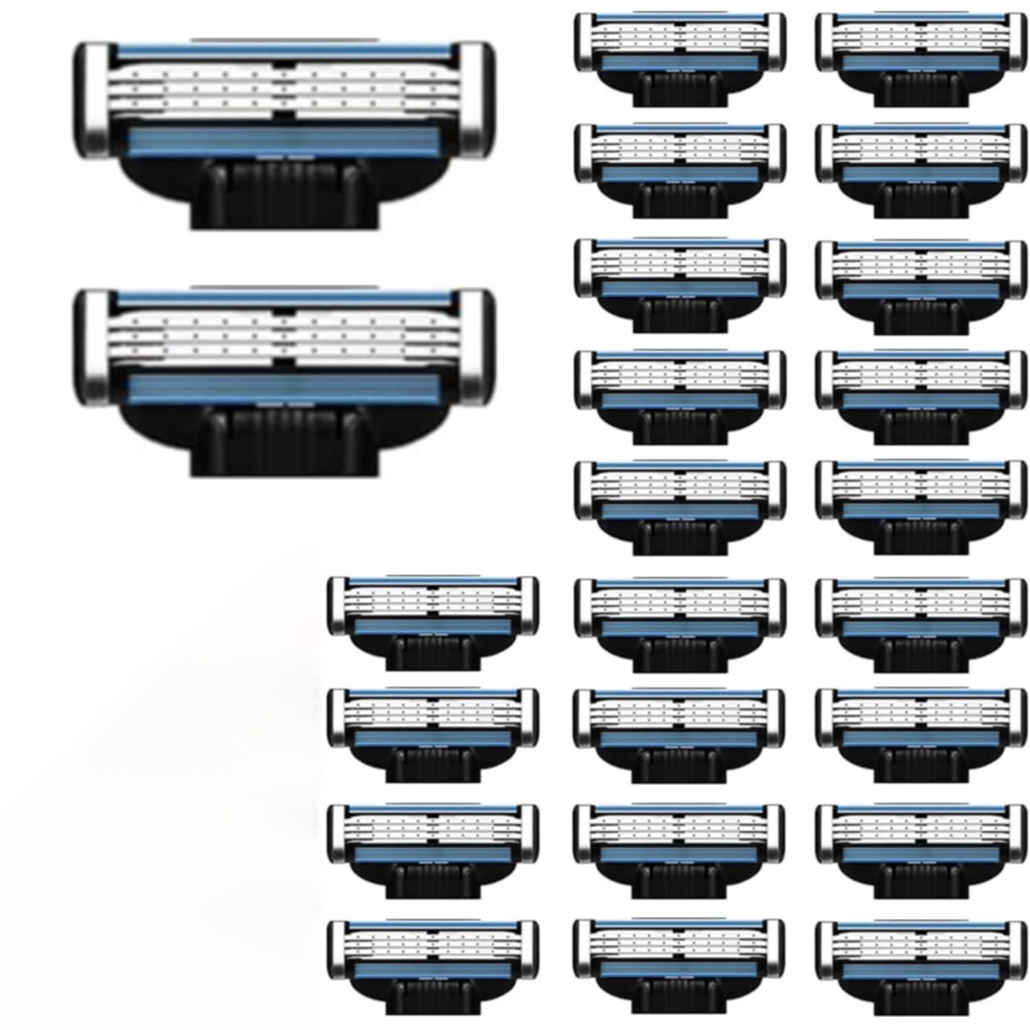 Photo 1 of 24 Pcs Razor Blade Refills for Men,Compatible with Ma-ch 3 Razor Blades Refill Disposable Blade Manual Beard Trimmer Safety Replacement Shaver Heads Set