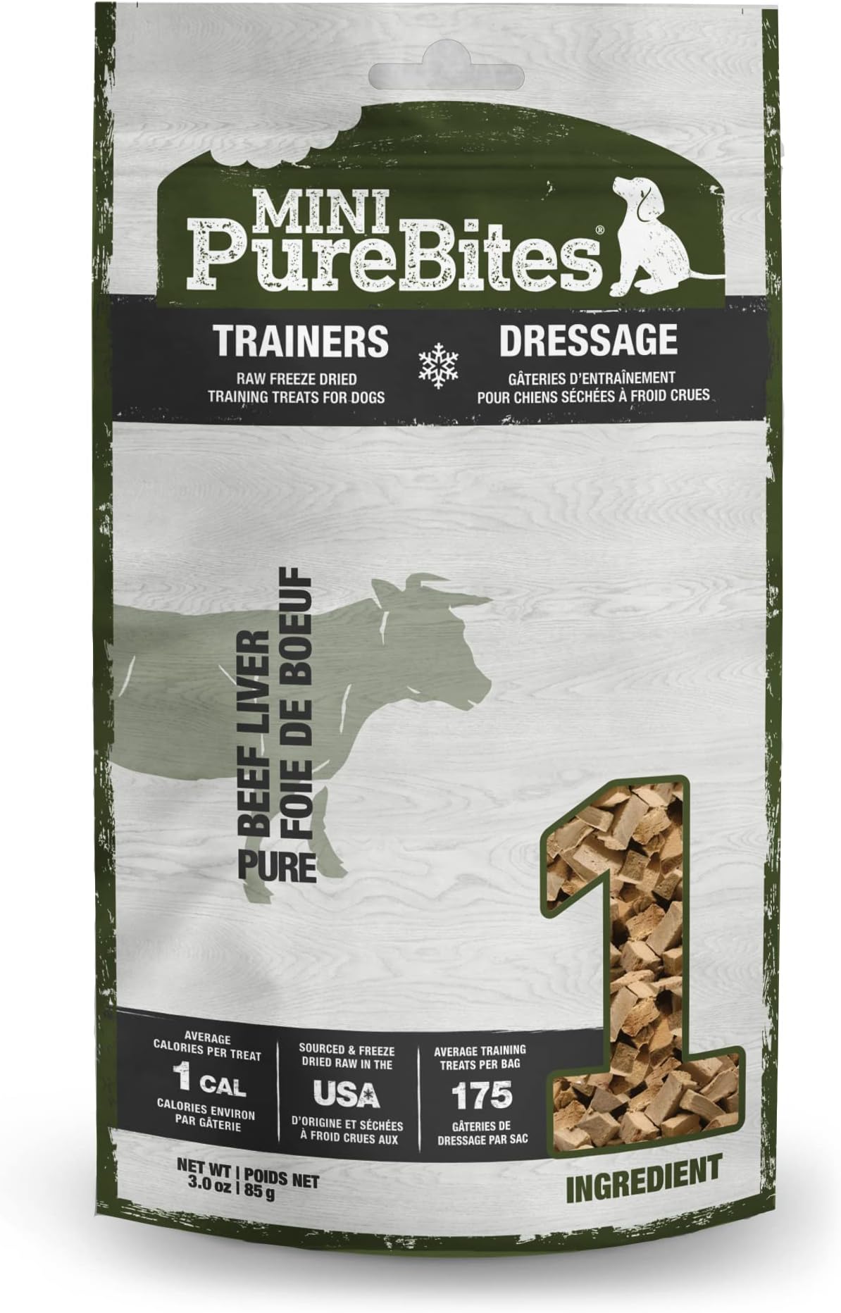 Mini Beef Single Ingredient Freeze Dried Dog Treats, 3 oz | 100% Beef, Freeze Dried Raw in USA, High-Value Training Reward, No Fillers, Great for Dogs with Allergies