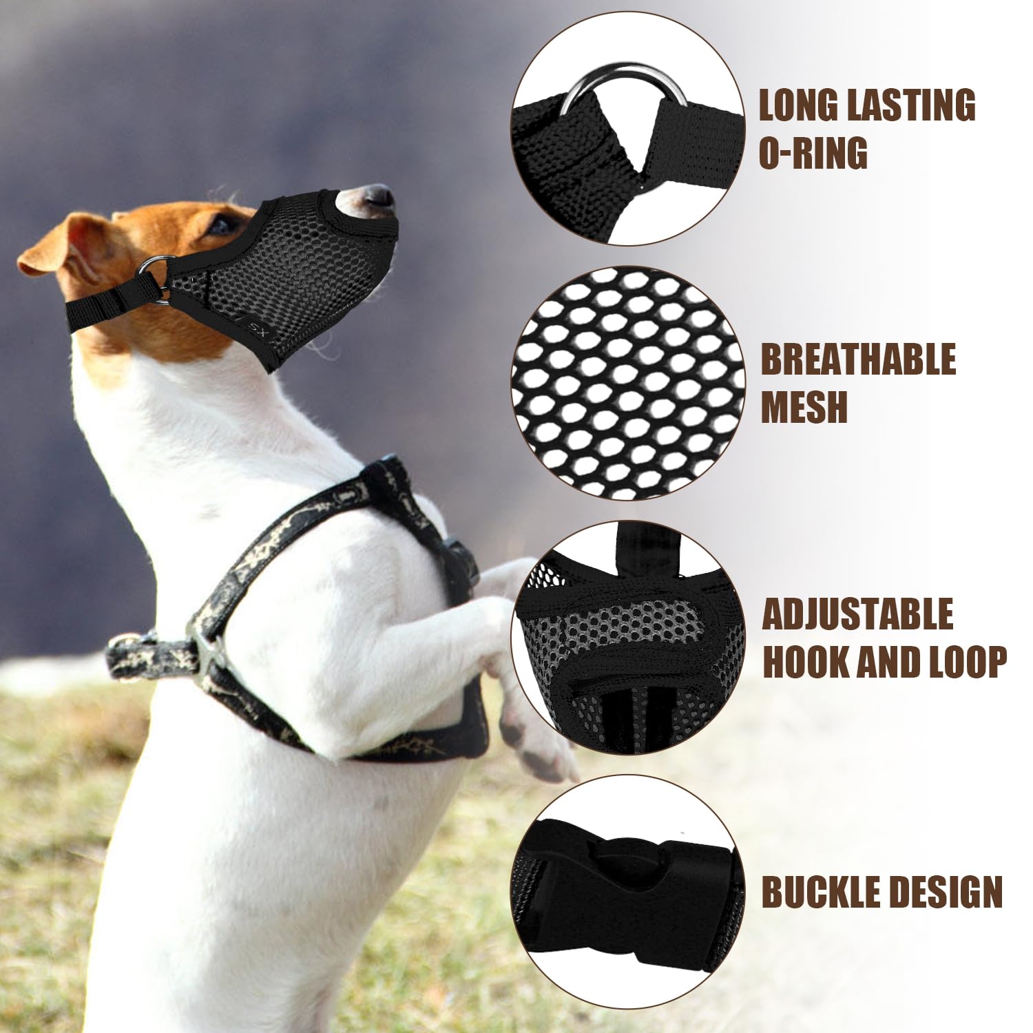 Muselière Pour Chien Taille Moyenne/grande - Ajustable, Légère, Respirante - Empêche Morsures Et Ingestion D'objets