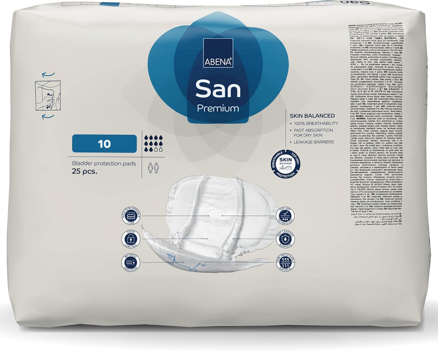 Abena San Premium Incontinence Pads, Heavy Absorbency, (Sizes 8 to 11), Size 10, 25 Count - Image 11