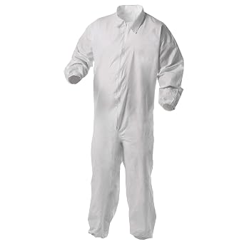 Kleenguard A35 Disposable Coveralls 38929, Liquid and Particle Protection, Zip Front, Elastic Wrists & Ankles EWA, White, XL, 25 Garments / Case