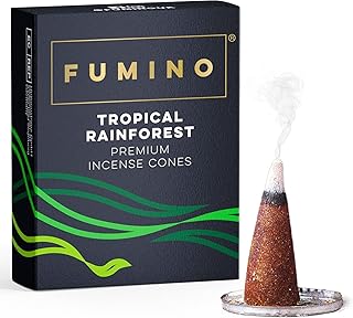 Fumino® Tropical Rainforest Fresh Incense Cones 20 per Box Masala Agarbatti Joss Scent Fragrance for Relaxation and Meditation, Home and House Décor