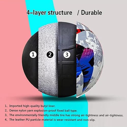 Miniatura 6 de Balón de fútbol unisex de la MLS Pro para adultos, tamaño regular 5, pelota de fútbol de calidad estándar con piel sintética profesional, pelota de