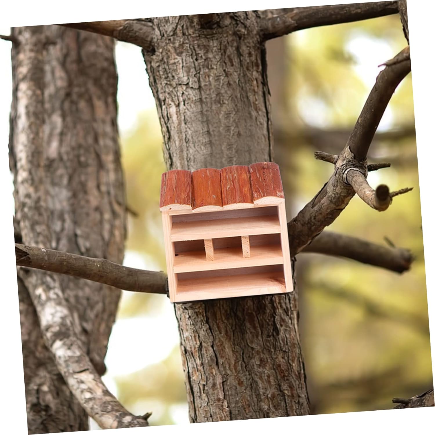 Wooden Bird Nest for Parrots Natural Unpainted Bird House Decor for Garden and Balcony Easy to Place Strong and Breathable Nesting Supply