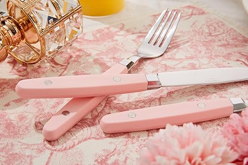 Miniatura 8 de ANNOVA Juego de cubiertos de cocina de acero inoxidable con diseño retroremache, incluye cuchillos, tenedores, cucharas, tenedores de ensalada