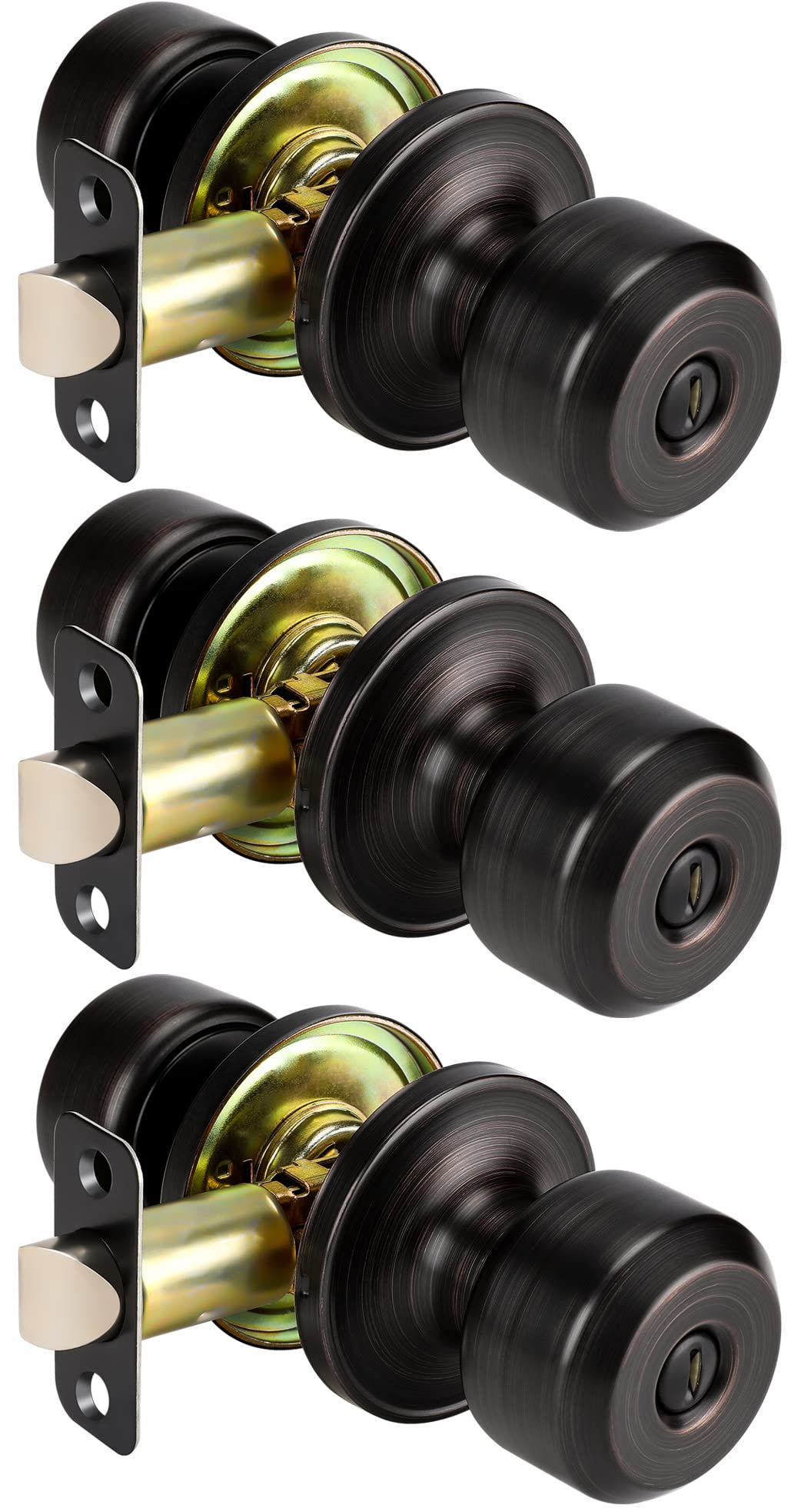 Matte Black Door Knobs - 6 Pack for Privacy -18