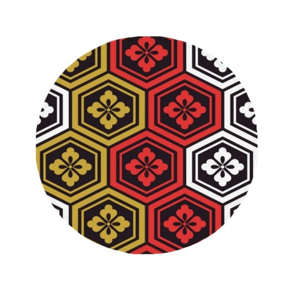 Tapis cadeau rond japon traditionnel abstrait 50x50cm multicolore