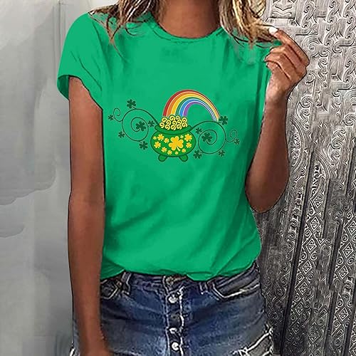 2023 Womens Summer Tops Womens Round Neck Summer Tops Short Sleeve Tee Plus Size Fashion Tunic