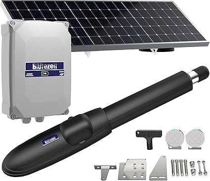 Blütezeit Solar Swing Gate Opener, 880lb Single-Arm Operator with Built-in