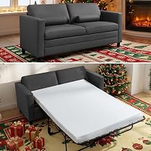 PUREMIND Queen Pull Out Sofa Bed, 2-in-1 Faux Leather Sleeper Sofa with Mattress, Convertible Loveseat Sleeper Guest Bed, Easy to Clean, Pet Friendly, Space Saving Couch Beds for Living Room