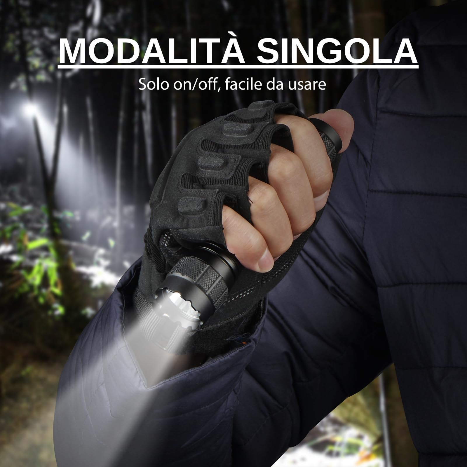 UltraFire Torcia tattica con fondina, torcia LED a 1200 lumen a singola modalità per forze dell'ordine con supporto per cintura, batteria ricaricabile e caricatore, piccola torcia WF-501B PRO