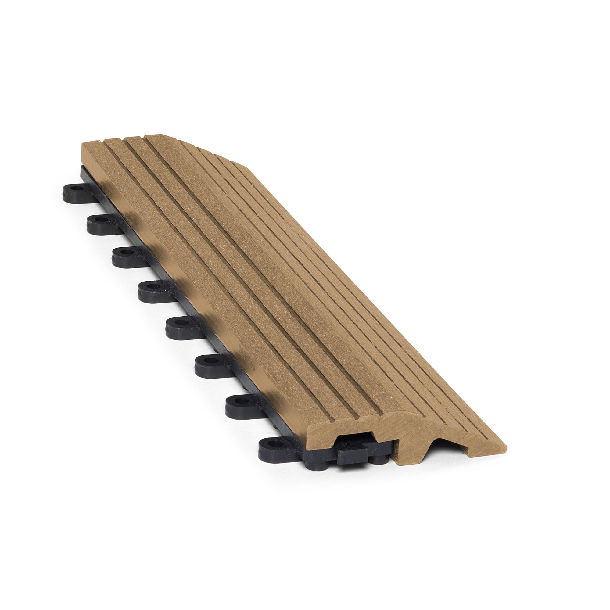 Click-Deck Teak Composite Decking Tiles 30X30cm Interlocking Outdoor Deck Tiles | Patio, Balcony, Roof Terrace & Hot Tub | Easy Installation | Low Maintenance, Weather-Resistant (8 Straight Edges, )