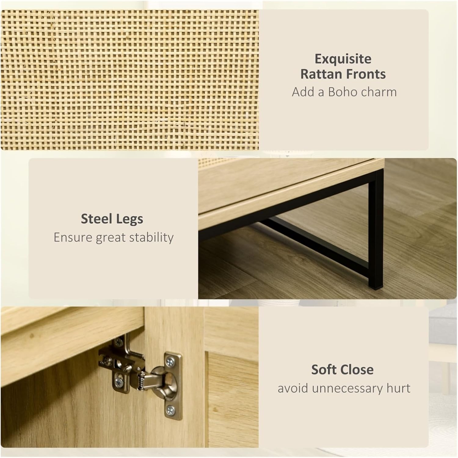 Multistorage Cabinet 59" H, Four Doors, Four Internal Shelves, Light Oak/White,for The Kitchen