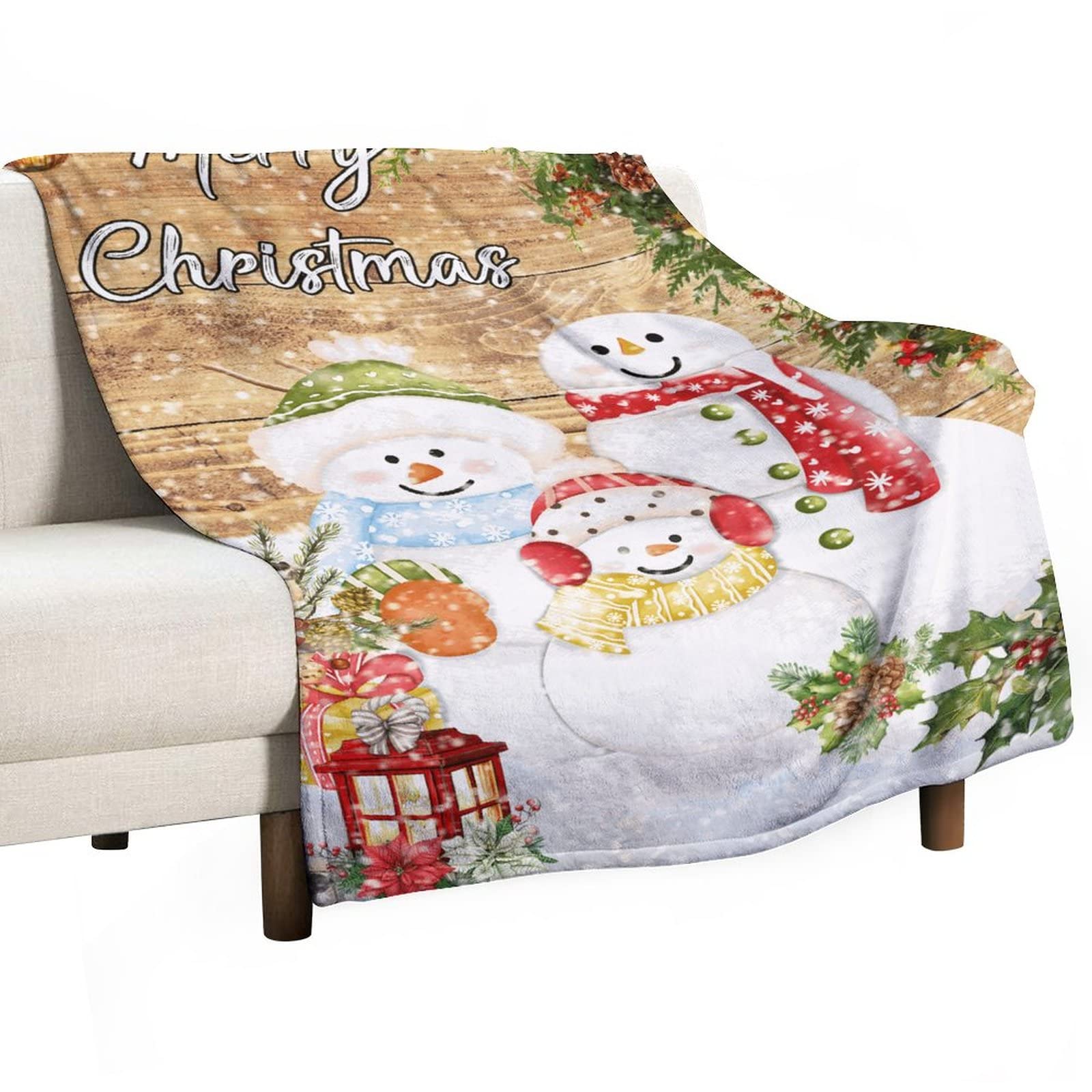 Couverture personnalisée photo en flanelle de Noël pour enfant et adulte 130x150cm