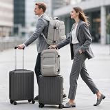 COOLIFE Handgepäck Koffer 55X35X20cm und Kabinen Rucksack 20L(40X25X20cm) Set für Ryanair Flugzeug Handgepäck Kabinengepäck Hartschlagenkoffer Reiserucksack Klein mit TSA-Schloss - 7