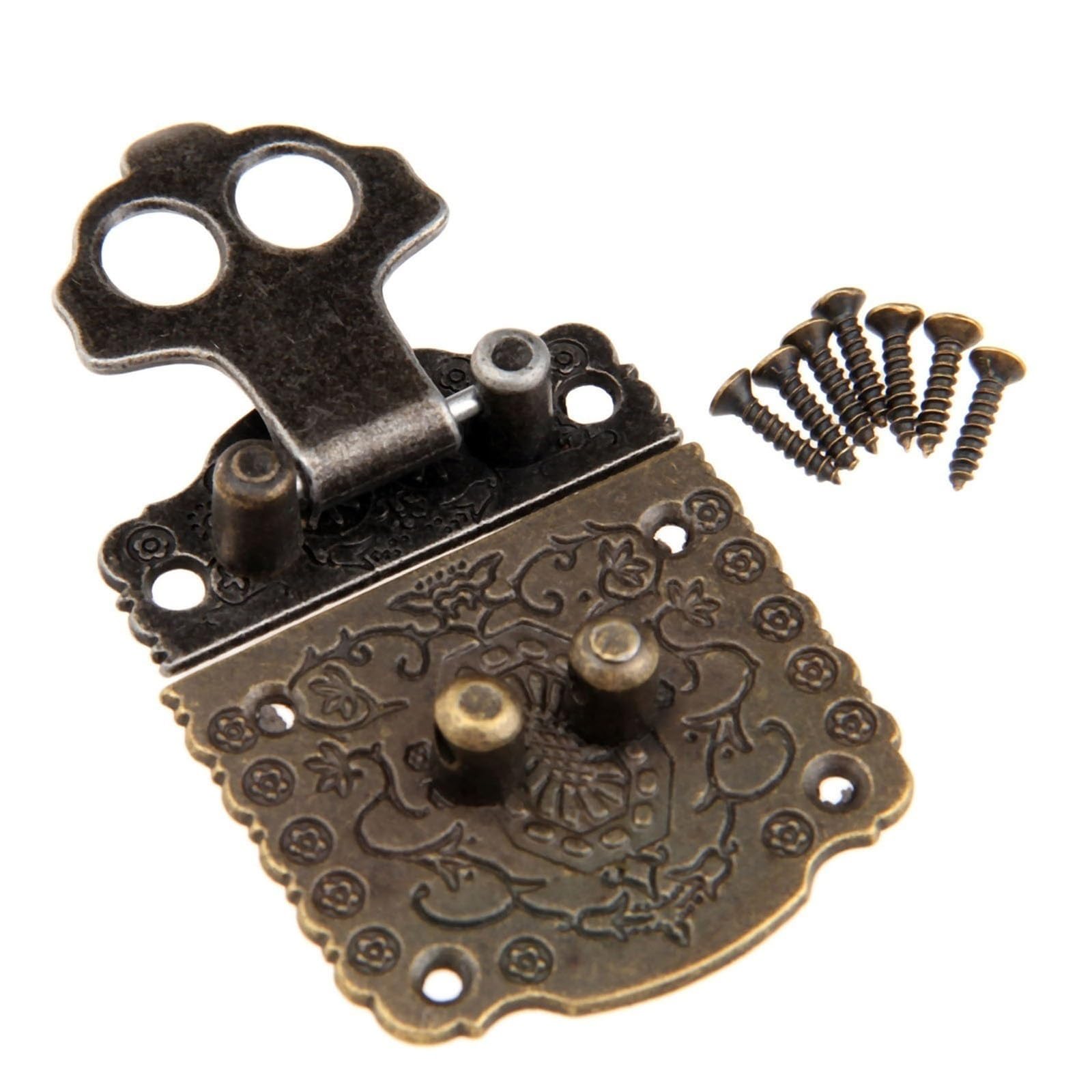 Shundeed One Color 2Pcs Antique Brass Decorative Buckle, Toggle Buckle, Furniture Hardware, Jewelry Box Suitcase Latch 53X41 Mm.