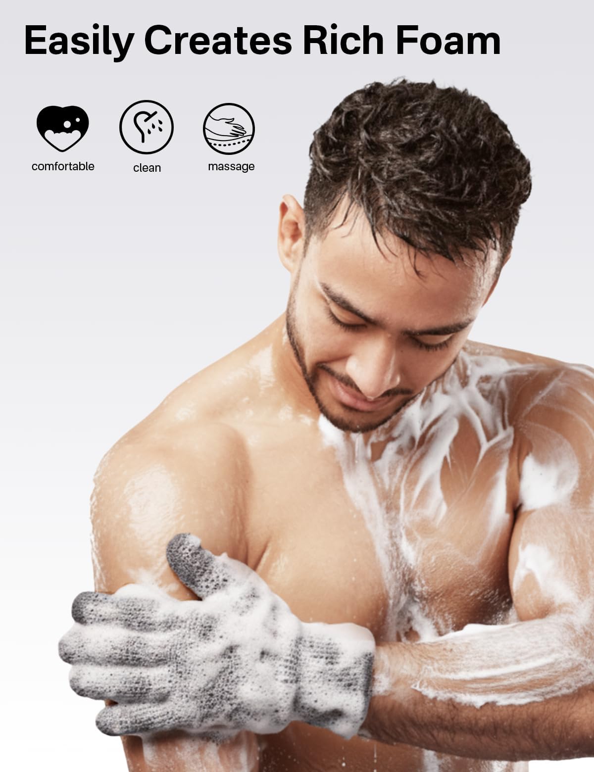 CARTZILLA 2 Pairs Bath Glove,Shower Gloves for Unisex,WashGlove for Shower,Deep Cleansing Mitt Bath Glove Wash Dead Skin Remover Exfoliating Body Scrubber multicolour 1
