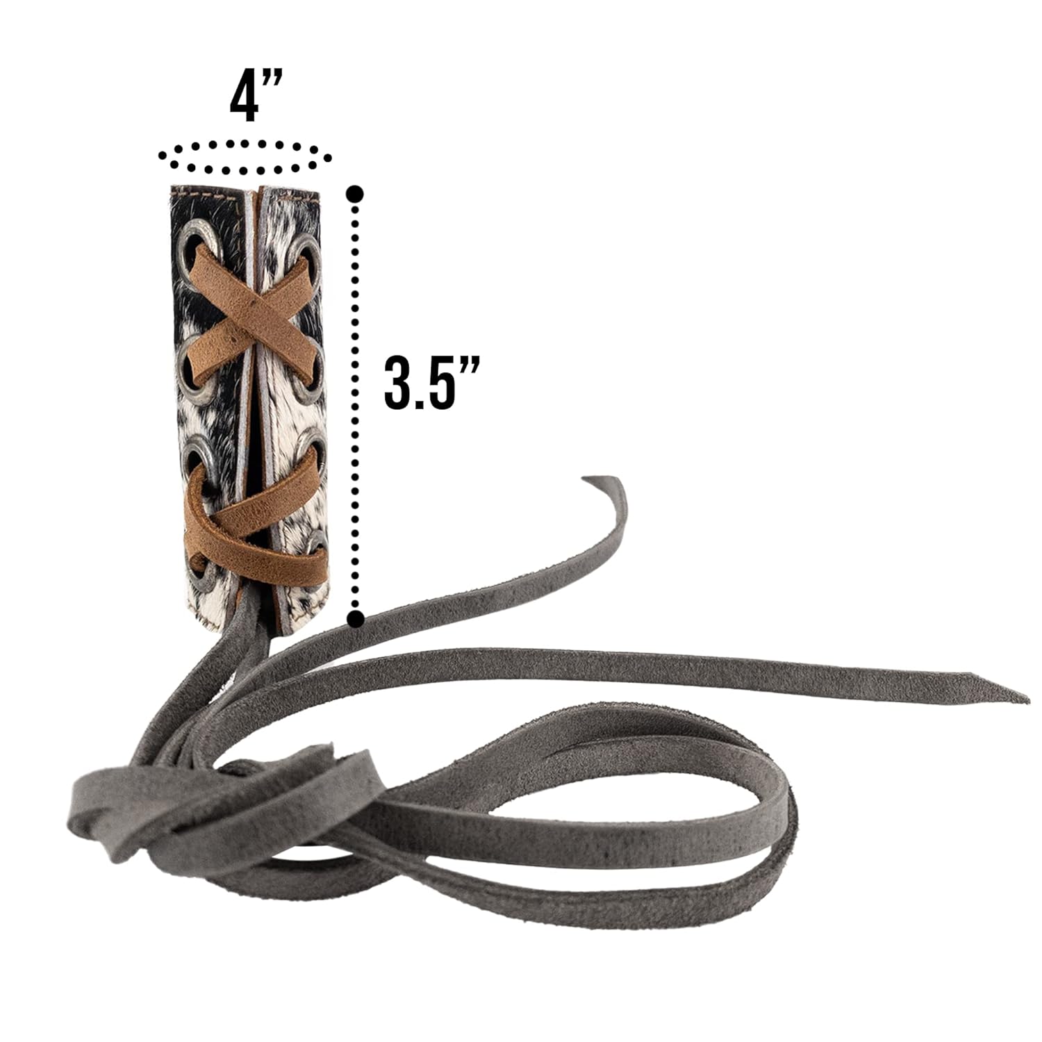 Hair Ties (2 Pack) Handmade from Full Grain Leather, Ponytail, Braid Holder, Wraps, Long Hair Accessories - Furry