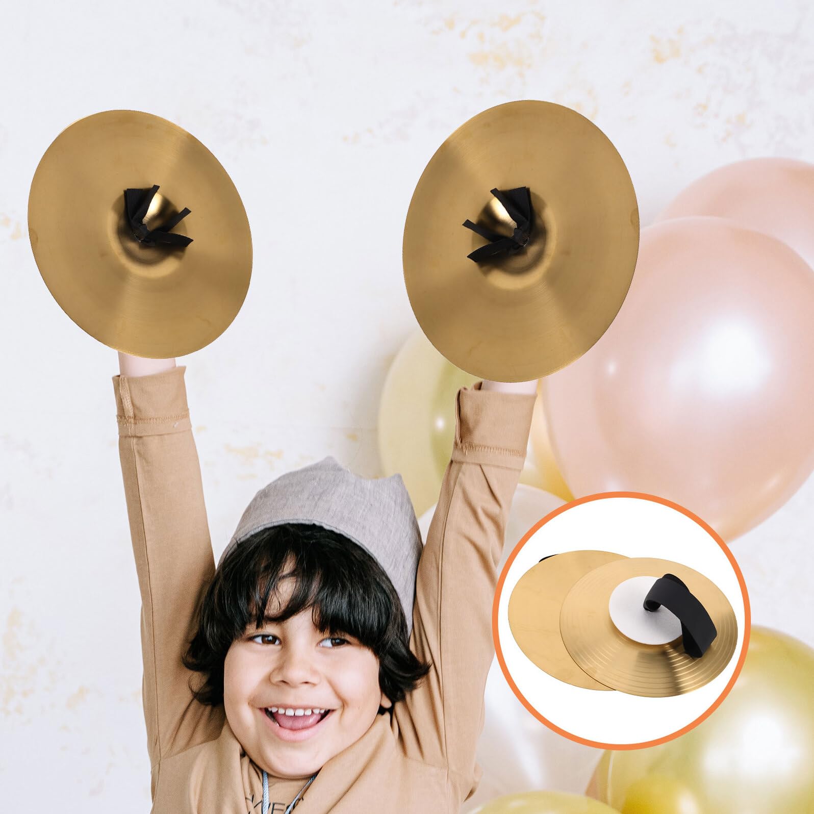 Cabilock Set di Piatti in Metallo da 8 Pollici per Ragazzo Ragazza, Piatti per Strumenti Musicali per Spettacoli, Suono Brillante e Design Portatile per Esibizioni Scolastiche