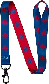 EASTEX Marijuana Leaf Badge Lanyard Keychain for Keys and ID Card Holder | Reversible Weed Leaf Lanyard with Clasp, Thick Polyester Neck Strap, Gift for Potheads, Stoners, and Cannabis Enthusiasts