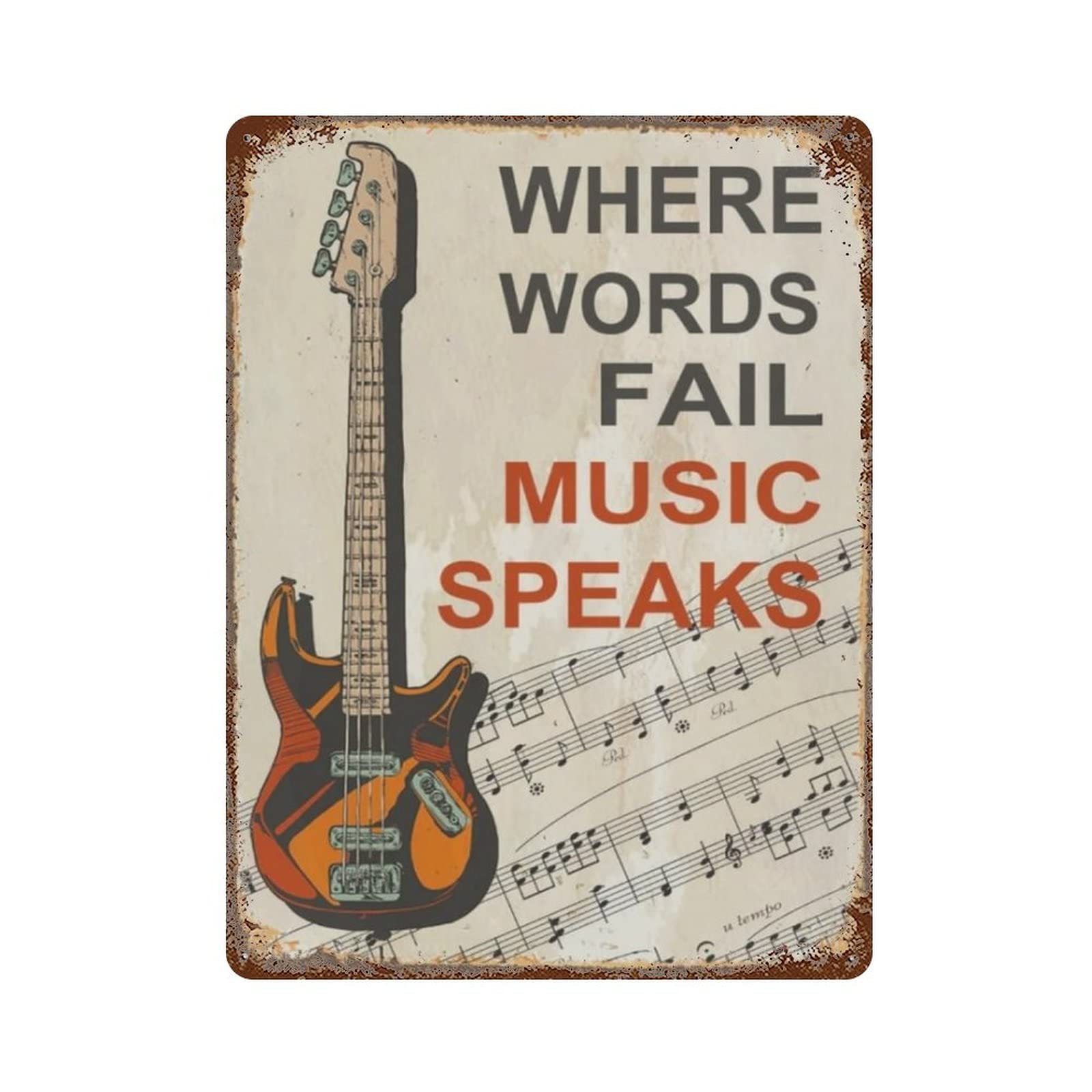 Aooedm Music Room Metal Sign For Home Coffee Garage Wall Decor Vintage Poster Bar Signs For Home Bar Retro Metal Tin Sign