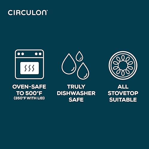 Miniatura 9 de Circulon Halo con LaserDefense - Sartén antiadherente de cerámica con mango auxiliar y tapa con borde de silicona, compatible con todas las estufas,