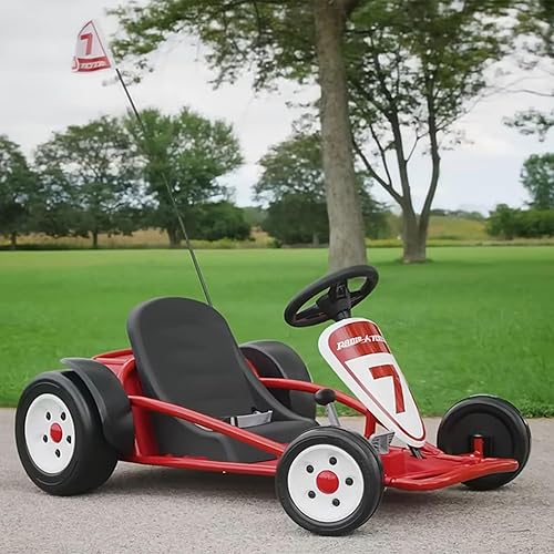 Miniatura 4 de Radio Flyer Kids Go Kart, Ultimate Outdoor Racing Cart for Ages 3 to 8 Years Old, Red Rojo con casco