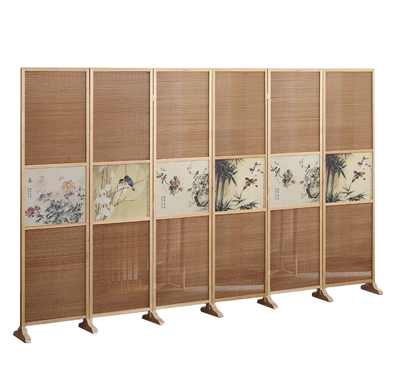 WDJBPSH Japanese-Style Room Divider Panel, 150 170 180 cm Tall Separators Wall for Office/Studio/Study, Temporary Privacy Barrier with Fixed Base (
