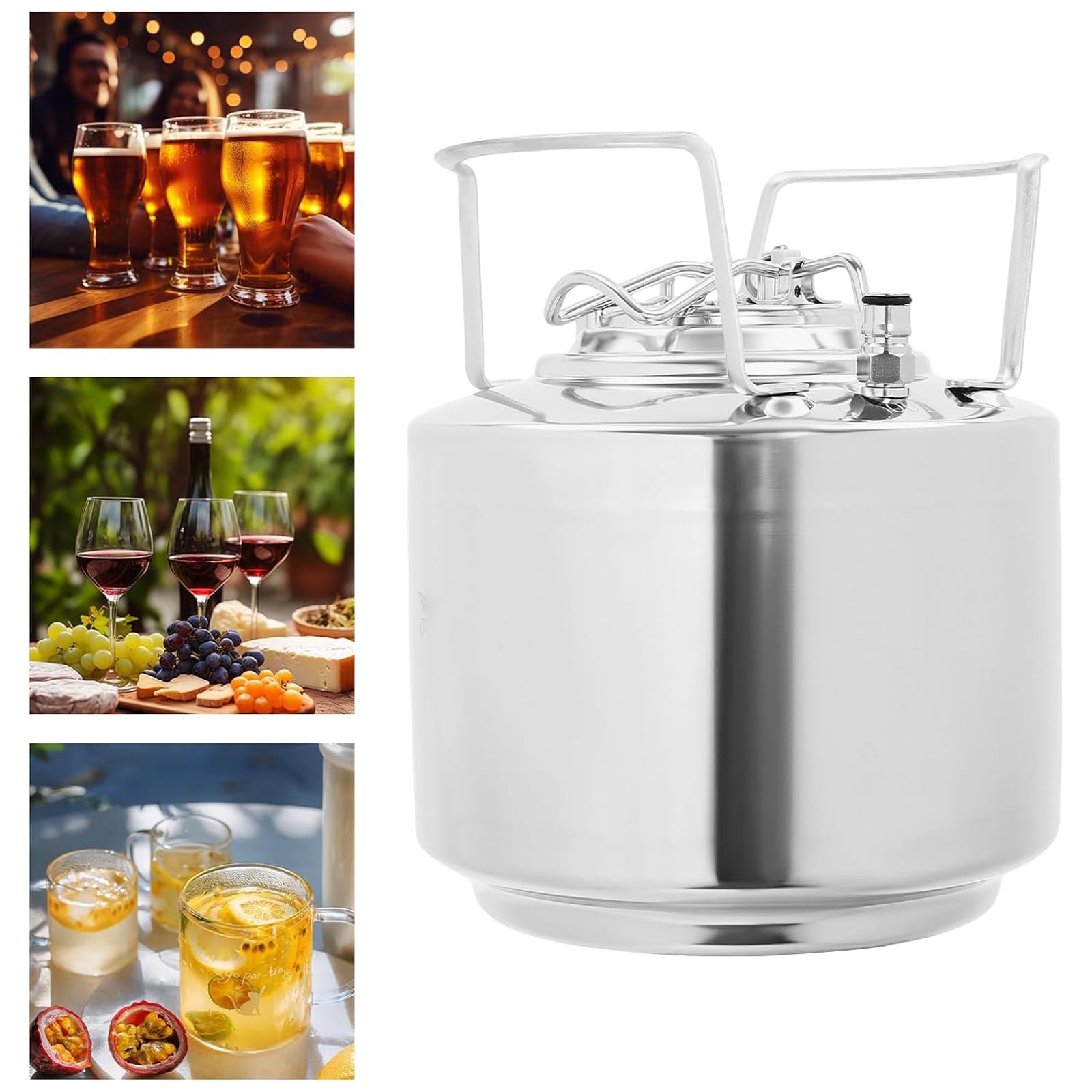 Système De Fût Miniature À Verrouillage À Bille De 6 litres (1,6 Gallon), Cuve De Brassage avec Système De Déconnexion Rapide. Ce Système Assure Une Conduction Thermique Uniforme pour