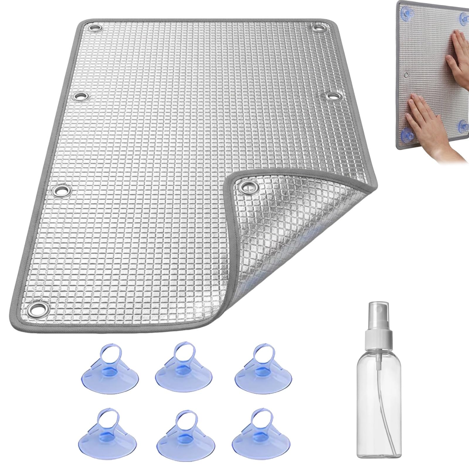 Heat Reflective Window Film With Suction Cups, Blackout Foil