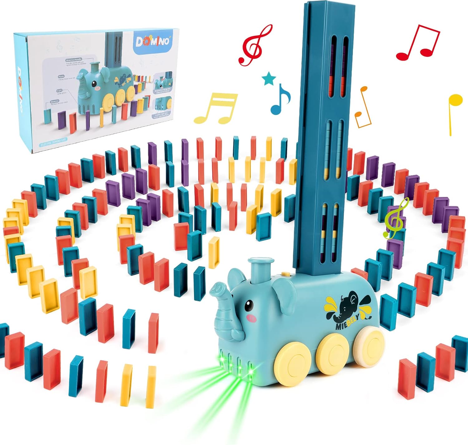 deAO Automatic Domino Train Set, Dominoes Set for Kids