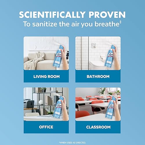 Miniatura 7 de Lysol Spray desinfectante de aire con eliminador de olores para el hogar y la oficina, aerosol desinfectante, alternativa a ambientador, aroma de