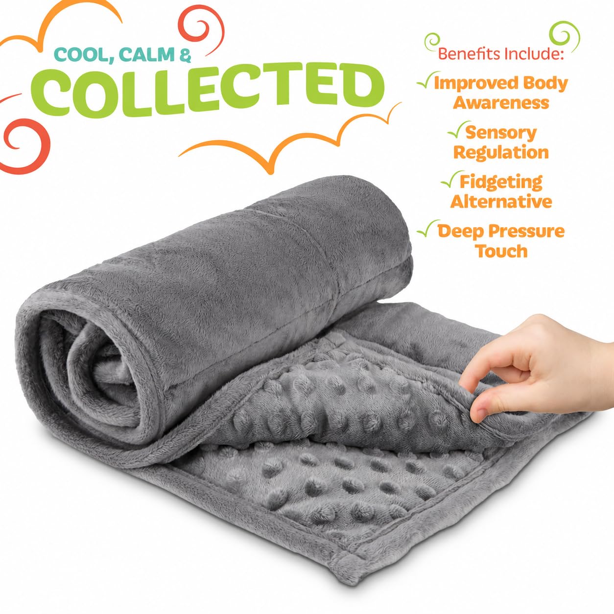 Amazon.com: Kidaddle 7lb Weighted Blanket (Grey) 19x22 Inch– Plush