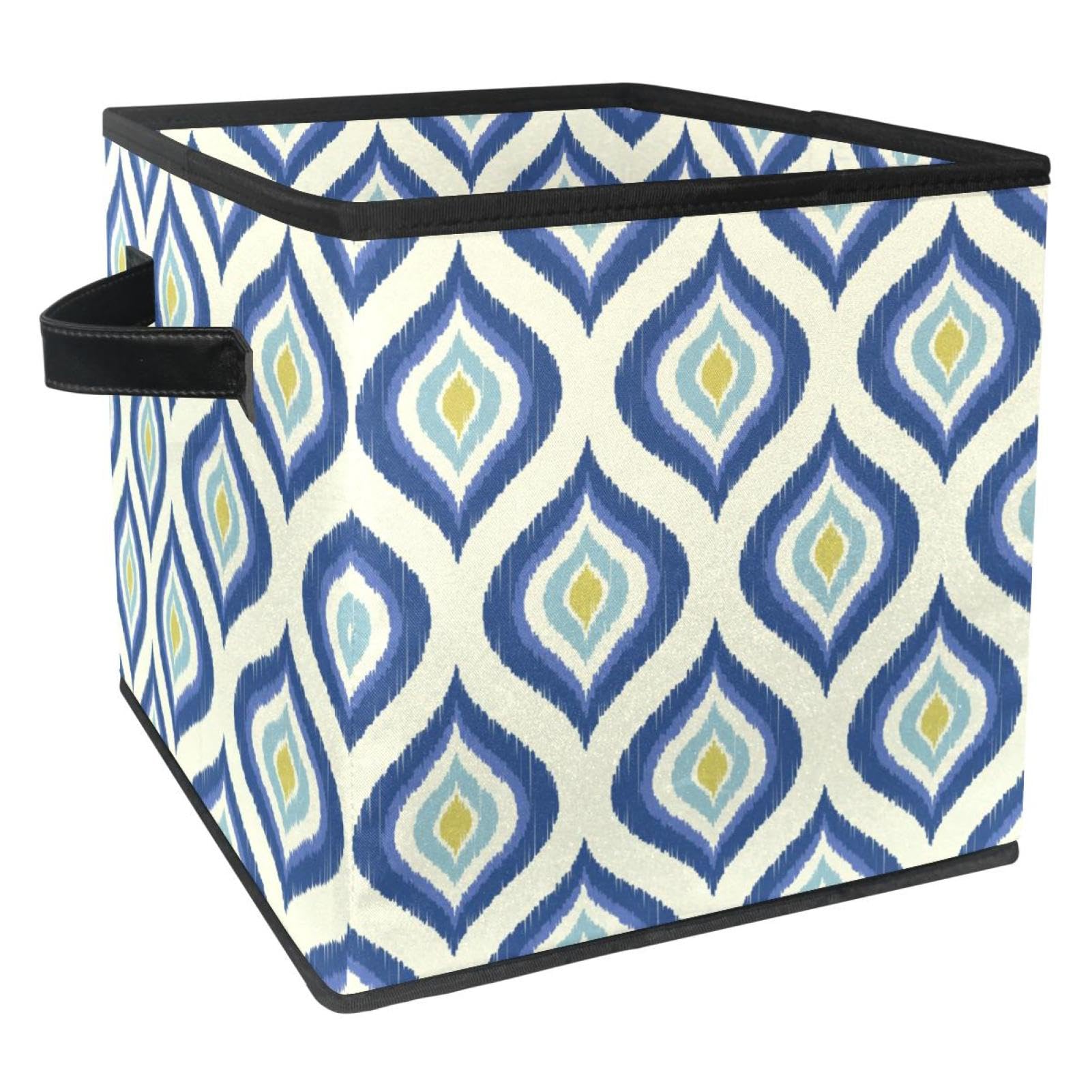 Boîte de rangement pliable en tissu cube avec poignées pour vêtements et placard de chambre