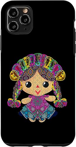 Vista 31 de iPhone 13 Pro Max muñeca mexicana, maria, mazahua arte huichol, lele, estuche