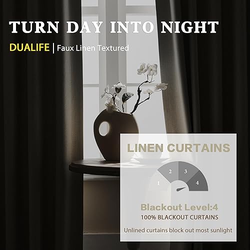 Miniatura 3 de DUALIFE Cortinas opacas plisadas modernas para oscurecer la habitación y ventanas grandes, para puertas corredizas de patio, para dormitorio, 2