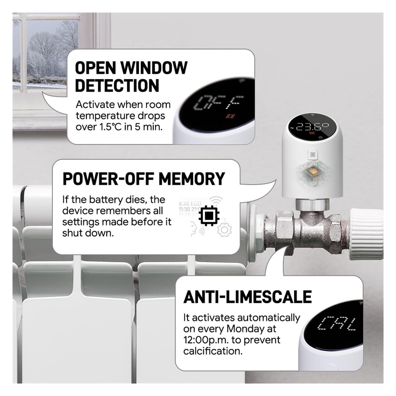 Zawór Termostatyczny Grzejnikowy Tuya WIFI Zigbee TRV Regulator Temperatury Programowalne Ogrzewanie Z OszczęDza Energię I Koszty Ogrzewania(1pc wifi)