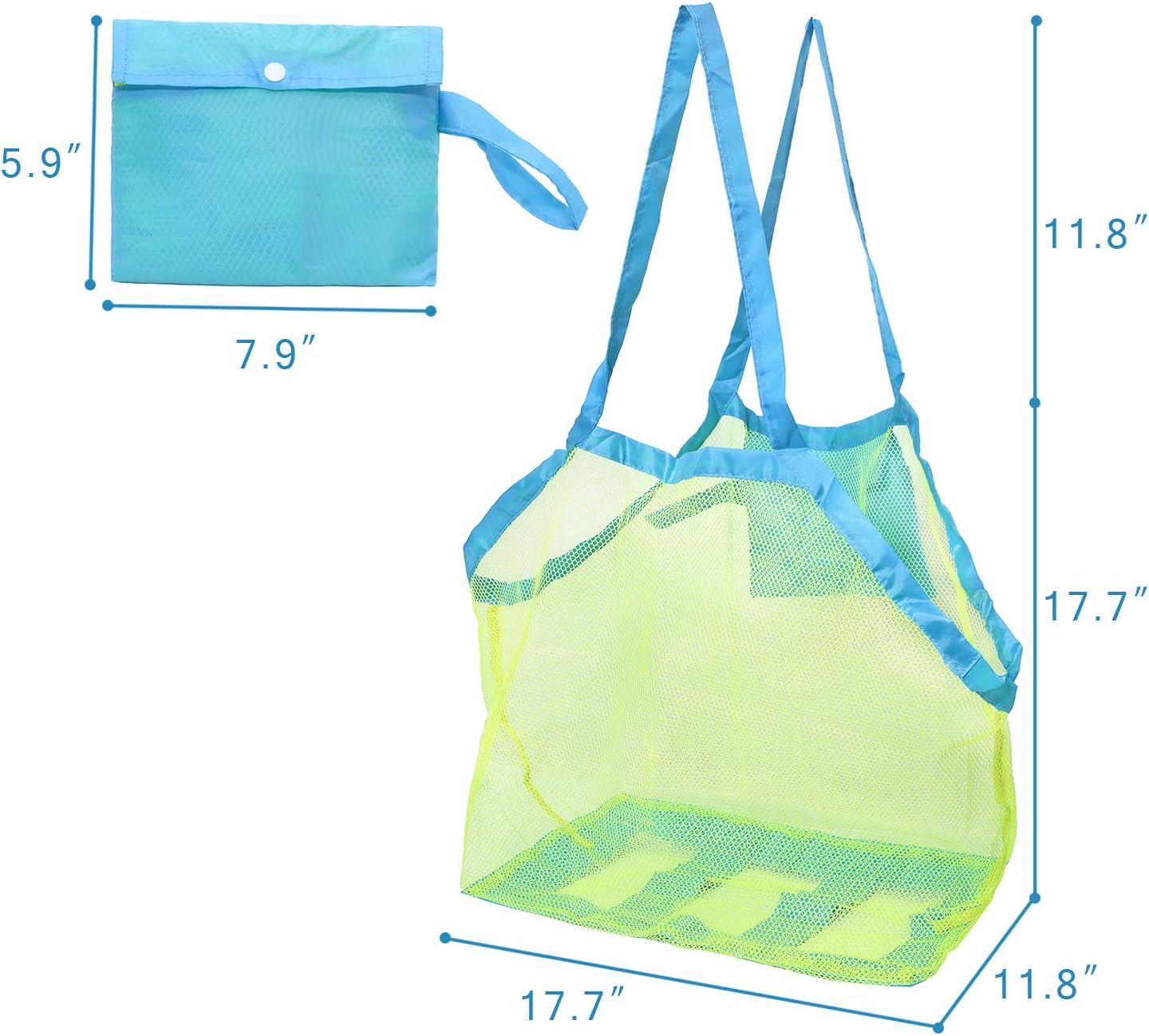 Mesh Beach Bag, Classic Mesh Beach Toy Tote Bag, Foldable Large Children's Toy Storage Bag, Used for Storage of Toys, Shells, Clothes and Towels when Playing on the Beach