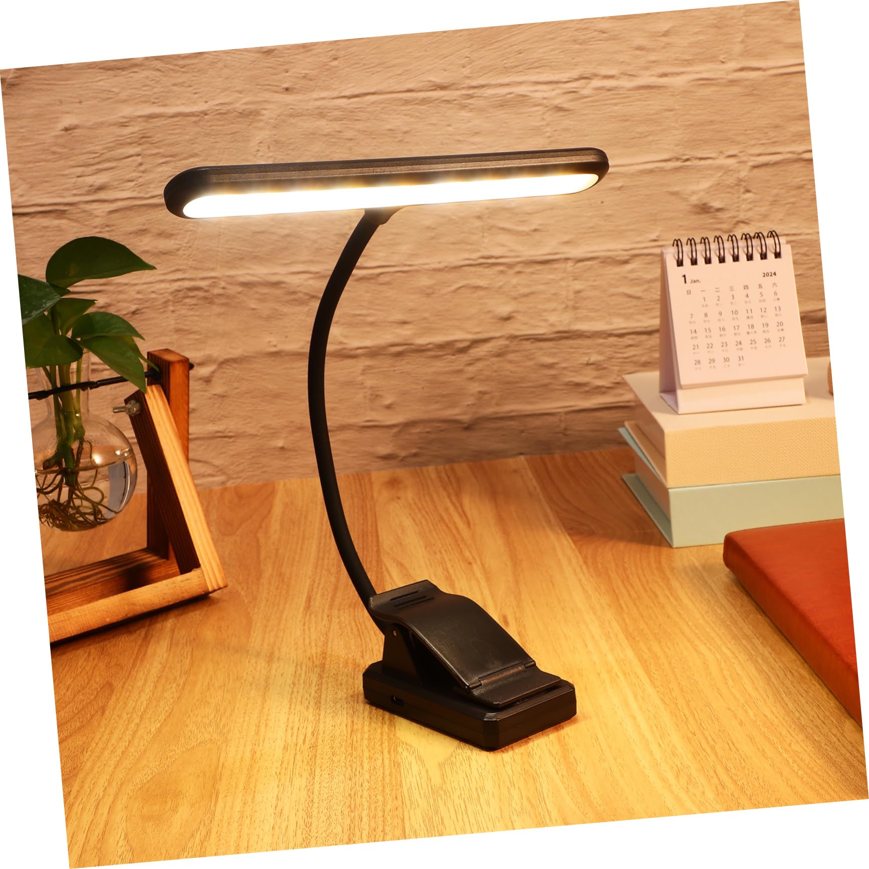 BESPORTBLE Lampada LED da Leggio Clip Ricaricabile 1000 Mah Nera