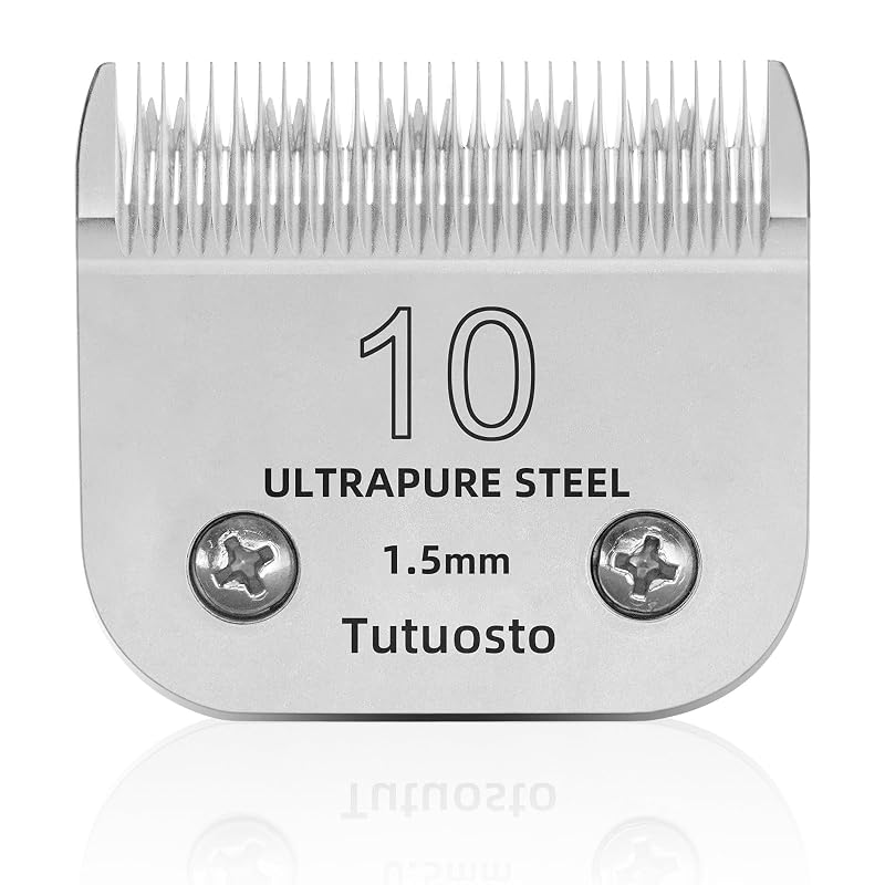 Lâmina de reposição 10# para máquina de tosa canina em aço inoxidável Tutuosto Silver, 1 unidade