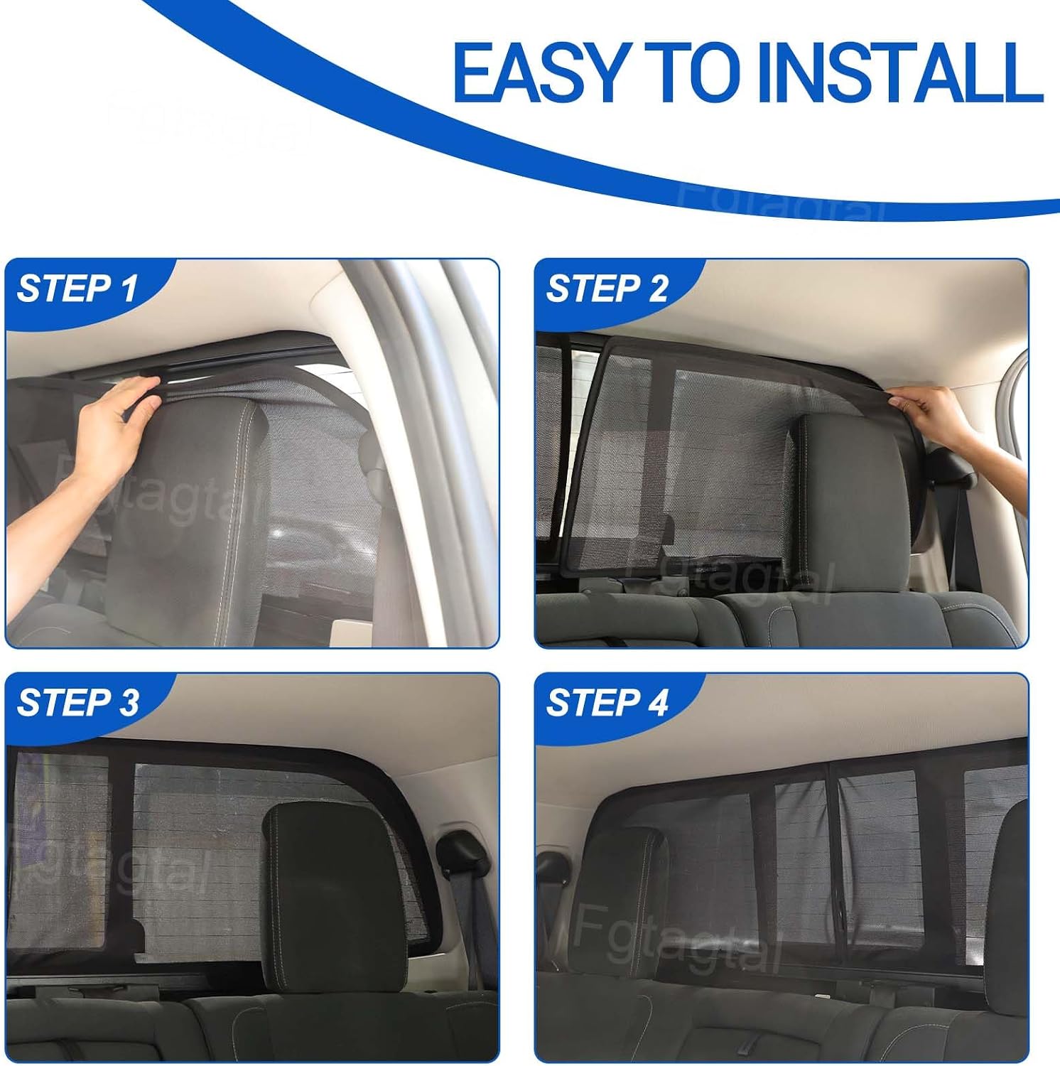 Car Rear Trunk Window Shades Compatible with Nissan Titan 2016-2023, Trunk Window Screens Mesh Sun Shade Glare Shield and UV Rays Protection and Keeps Vehicle Cool, 2PCS