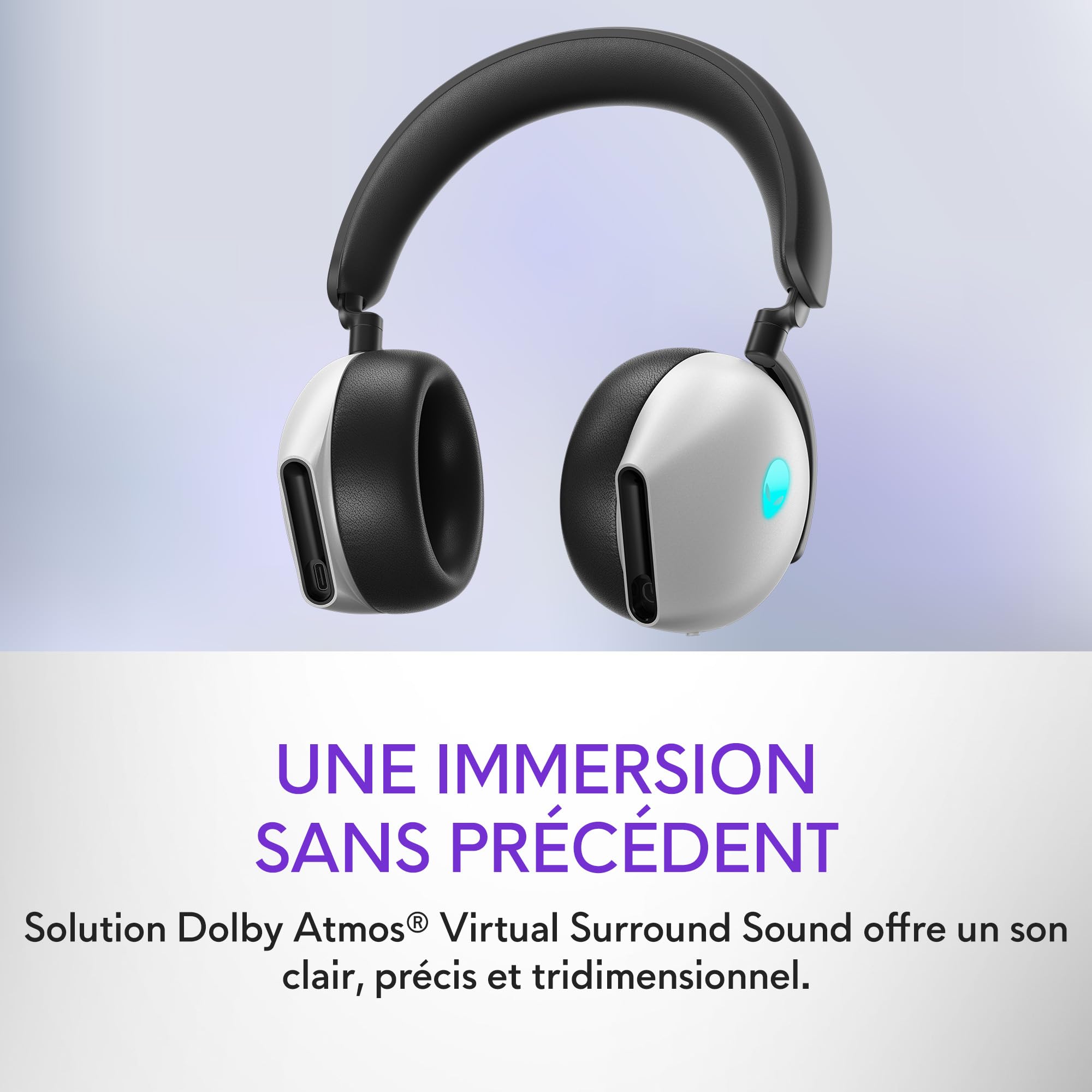 Casque de gaming Tri-Mode sans fil Alienware - AW920H, Lunar Light