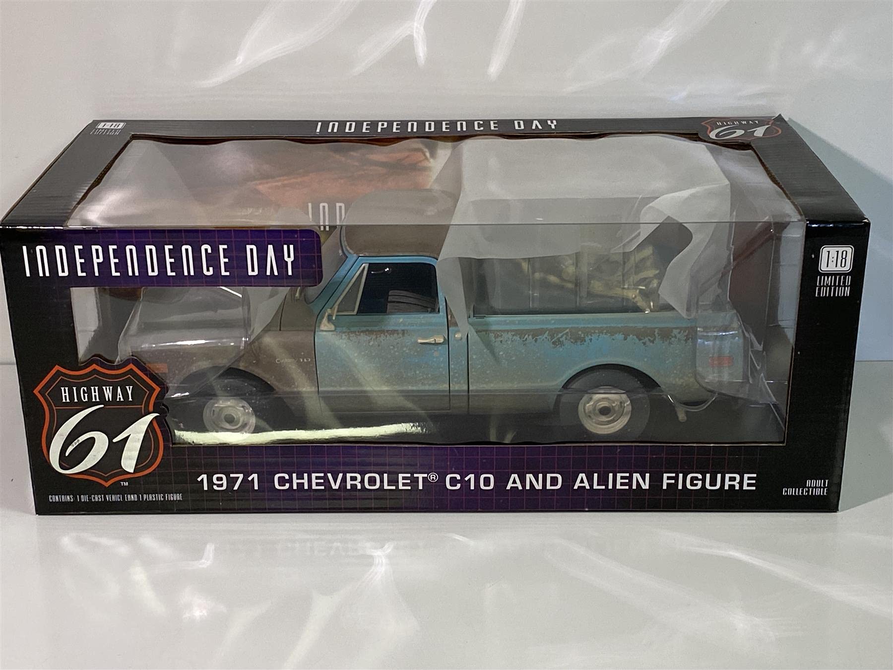1971 Chevy C10 Pickup Truck Weathered with Alien Figurine