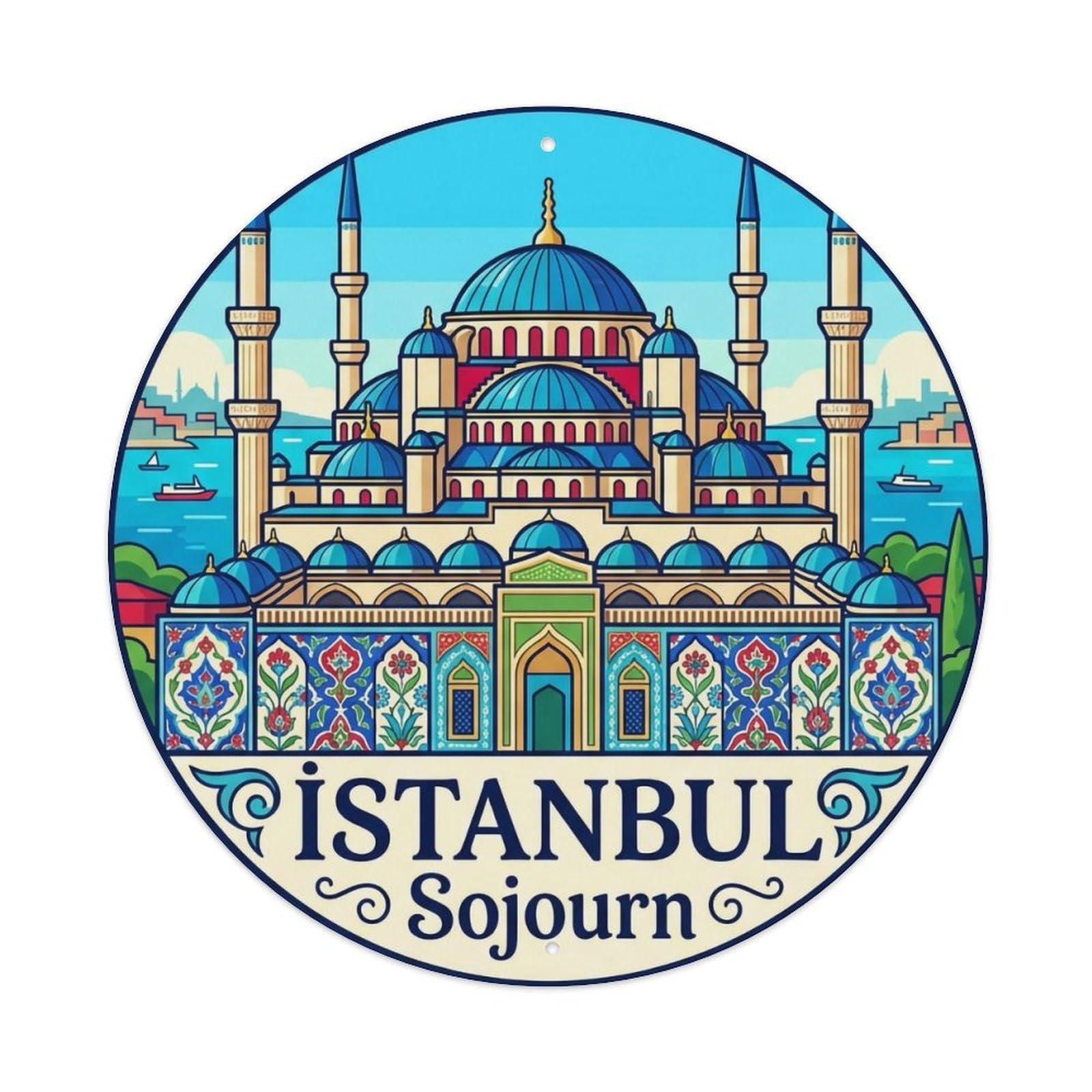 Vintage Travel Istanbul Turkey Sojourn Metal Tin Sign