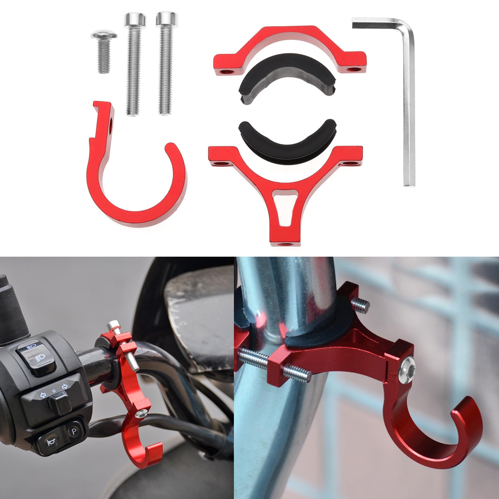 EMSea Electric Scooter Hook Universal Scooter Hook Aluminium Hanger Hook Multifunctional Scooter Hanging Hook Accessories for Rods with Diameters of 1.9-3.6cm - Image 2