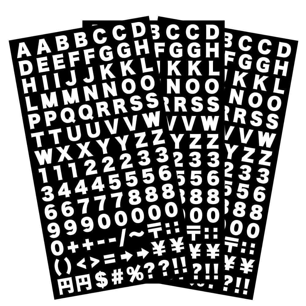 Waterproof Alphabet & Number Stickers, 10mm